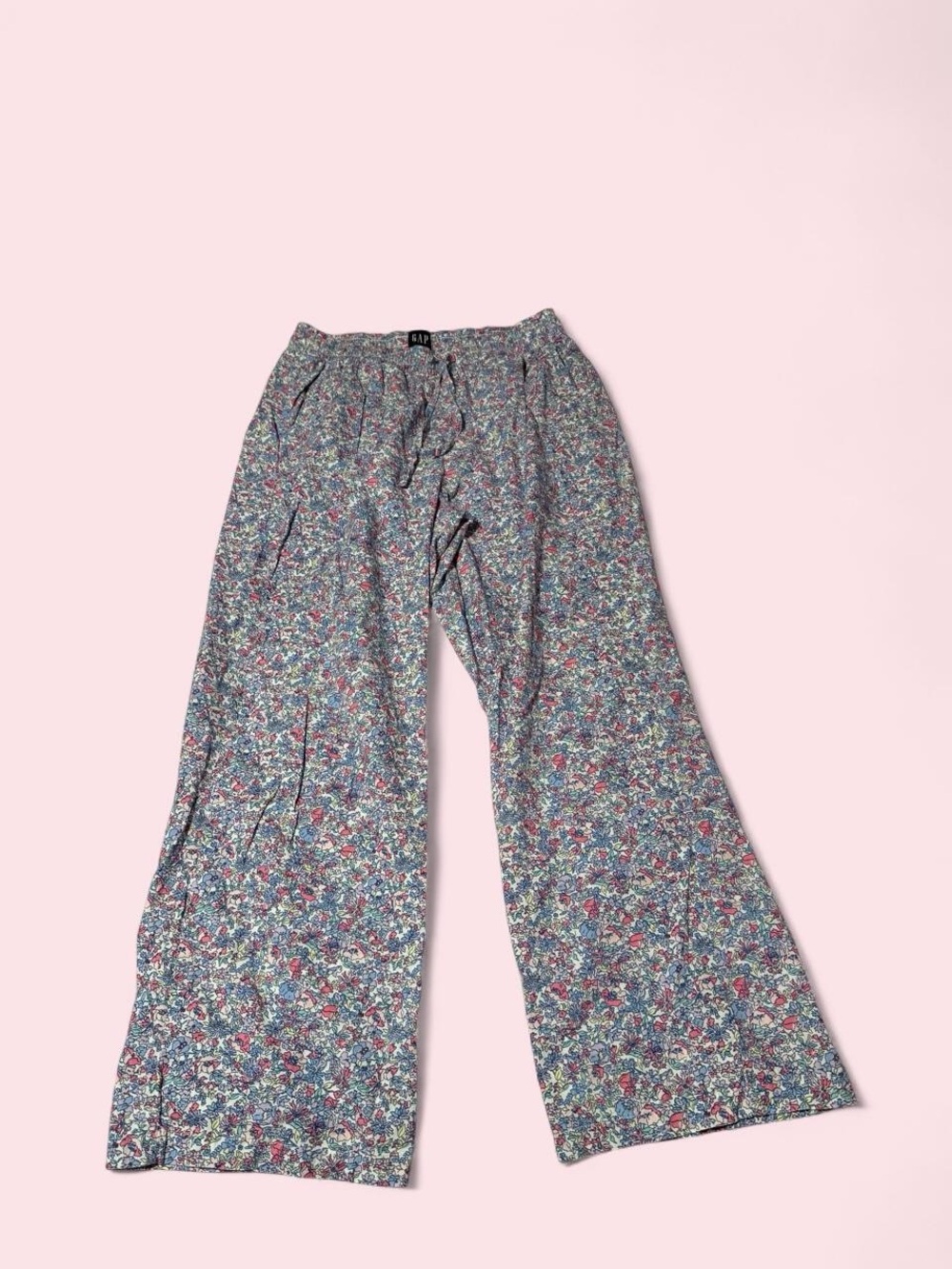 GAP Floral Wide-Leg Lounge Pants in Blue and Pink